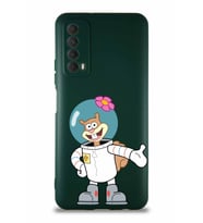Huawei P Smart 2021 Soft Premier Kapak Sandy Tasarımlı Silikon Kılıf - Yeşil (Şeffaf)