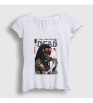 Presmono Kadın Beyaz Fight Michonne The Walking Dead T-Shirt 399738tt