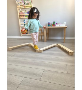 montessori denge yolu - portatif ahşap denge yolu