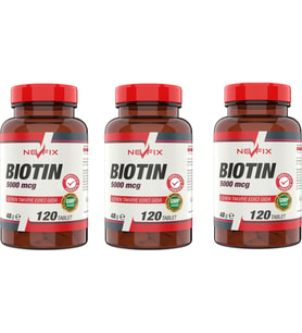 Nevfix Biotin 5000 Mcg (3 Kutu) 120 Tablet