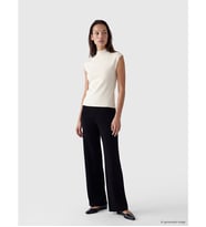 LCWAIKIKI Classic Siyah Beli Lastikli Geniş Paça Kadın Triko Pantolon