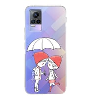 Vivo Y73 Uyumlu Kamera Korumalı Kapak Aşk Tasarımlı Şeffaf Silikon Kılıf