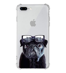PrintiFy Apple iPhone 7 Plus Uyumlu Köpek 3 Baskılı Şeffaf Köşe Korumalı Antişok Kılıf