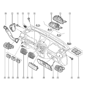 Renault Clio 2 Torpido Hava Izgara Yan Sağ veya Sol 7701047698