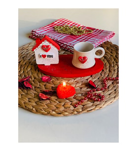 Sevgililer Günü Özel I Love You Kalpli Kahve Fincan Seti
