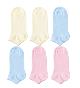 Kadın Bambu Dikişsiz Patik Çorap 6'lı Paket - Yumuşak, Nefes Alan, Nem Emici Kısa Konç Günlük Çorap - Krem, Mavi, Pembe — BEDEN: 36-40, RENK: Çok Renkli 6 lı
