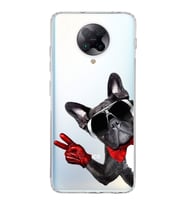 PrintiFy Xiaomi Poco F2 Pro ile Uyumlu 1mm Slim Fit Köpek 2 050e Baskılı Şeffaf  Kılıf