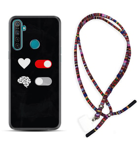 Realme 5i 5 Pro 6i 7 Pro 8 Kılıf Boyun Asklı Rasta Silikon Love Brain 1722