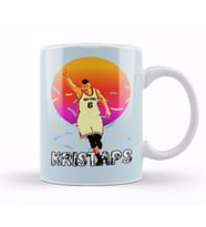 Kristaps Porzingis Vintage Art   Legend Basketball Gift Kupa Bardak Porselen