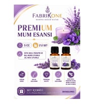 Premium Mum Esansı 5 cc 2'li Set - Lavanta, Menekşe - Soya Wax, Parafin, Jel Wax ve Bal Mumu Uyumlu BKFAB2LVME5