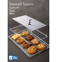 Dekoratif Tasarım Pasta, Kurabiye Saklama Ve Sunum Seti No-4