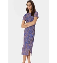 Soyut Desenli Bodycon Midi Elbise Nefes Alan Polyester Elastan Kumaş Dayanıklı Malzeme