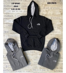 Erkek Fermuarsız Kapşonlu Sweatshirt Siyah Renk (K.Siyah)