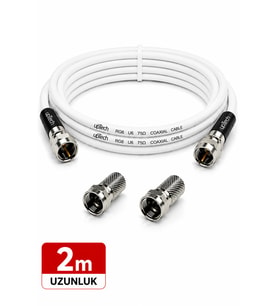UPTECH HD Uydu Anten Kablosu 2 Metre F Konnektörlü Full HD 4K TV Kablosu
