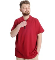 Mode XL T-shirt Polo Likralı Fermuarlı Yaka 21029 Bordo