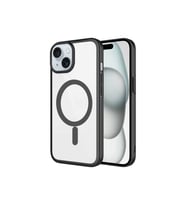 Apple iPhone 15 Plus Uyumlu Kılıf Wireless Şarj Özellikli Sert PC Zore Mat Riksos M-safe Kapak (Siyah)
