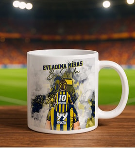 BK Gift Kişiye Özel İsimli Baba-Kız Sarı Lacivert Evladıma Miras Bu Sevda Beyaz Kupa Bardak-1, Doğum Günü Hediyesi, Taraftar Hediyesi