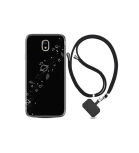 Samsung Galaxy J7 Pro Kılıf Desenli Silikon Ipli Boyun Askılı Planet 1620