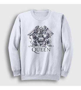 Presmono Unisex Beyaz Gray Logo Queen Sweatshirt 101937tt