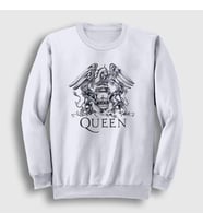 Presmono Unisex Beyaz Gray Logo Queen Sweatshirt 101937tt