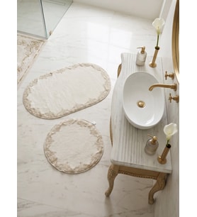 Çeyizlik Güpürlü Dantelli Banyo Paspas Takımı Kaymaz Taban 2'li Set 60x100 50x60