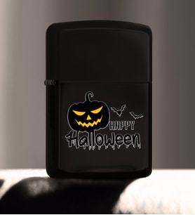BK Gift Happy Halloween Tasarımlı Renkli Baskılı Siyah Benzinli Metal Çakmak-6