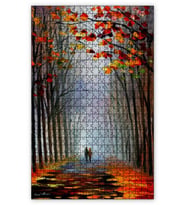 Cakapuzzle Ağaçlı Yolda Çift Yağlıboya Puzzle Yapboz MDF (Ahşap) (120 Parça)
