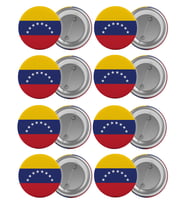Venezuella Bayrağı Çanta Rozeti Seti 8 Adet En Büyük Boy 5.8cm İğneli Broş