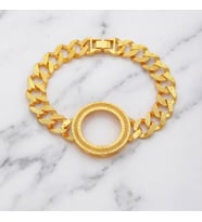 Altın Kaplama İmitasyon Desenli Yarım Çerçeveli Bileklik BLK-1215 (Gold)