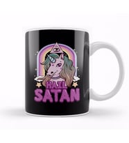 Funny Hail Satan Unicorn Rainbow Satanic Pun Kupa Bardak Porselen