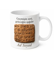 Sümeroloğa Hediye Kil Tablet Görünümlü Antik Çay Kupası Özel Tasarım Bardak