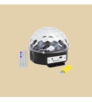 LEDX 360° Bluetooth Disko Hoparlör Renkli Işık + Müzik Efekti (Siyah)