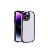 Apple iPhone 14 Pro Max Uyumlu Kılıf Kamera Korumalı Renkli Kenar ve Çerçeve Tasarımlı Zore Vitamin Kapak (Koyu Mor)