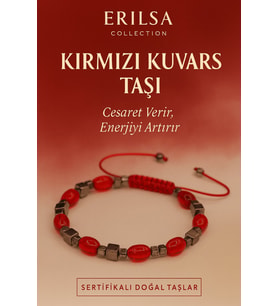 Sertifikalı Kırmızı Kuvars Taşı Bileklik - Cesaret Veren Enerjiyi Artıran Şık Takı (Çok Renkli)