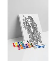 Kar Kraliçesi Desenli Mandala Tuval Boyama Seti 40x50 cm