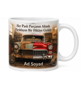 Klasik Araba Koleksiyon Kupa Restorasyon Ustası Nostaljik Garaj Eski Otomobil Hediye Bardak