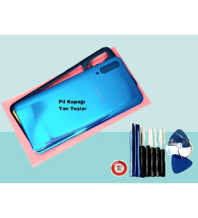 Tkgz Samsung Galaxy A50 A505 KASA Arka Pil Batarya Kapağı (TAMİR SETİ) MAVİ