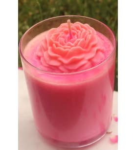 Organik Doğal Çilek Kokulu Coconut El Yapımı Cam Mum 250 Cc