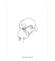 Pier Paolo Pasolini Line Drawing Tablo Ahşap Poster Dekoratif