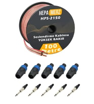 Hepa Merz Connection Paket-14 Hoparlör Kablosu Jack Speakon Konnektör Paketi