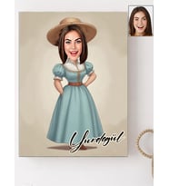 Kişiye Özel Kadın Karikatür Baskılı Ahşap-3 Tablo 30x40