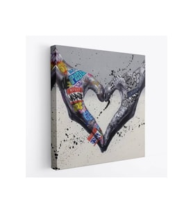 Graffiti Kalp Burcu Eller Banksy Posteri Kanvas Tablo Pop Art-5343