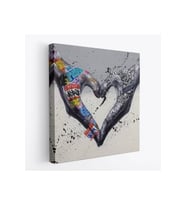 Graffiti Kalp Burcu Eller Banksy Posteri Kanvas Tablo Pop Art-5343