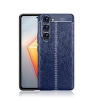 Galaxy S23 Kılıf Zore Niss Deri Desenli Silikon Kılıf (Lacivert)