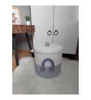 Çocuk Odası İçin Kapaklı Hasır Sepet, 30x30, Düzenleyici ve Şık Tasarım