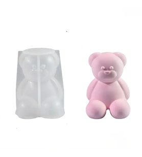 Epoksi Silikon Taş Tozu Beton Mum Kalıbı Büyük Boy Sevimli Ayıcık Kalıbı 7.8x7x6.7 CM