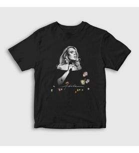 Presmono Unisex Çocuk Siyah Concert Poster Müzik Adele T-Shirt 474202tt