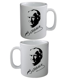 K.ATATÜRK ÇİFT YÖN BASKILI KUPA BARDAK