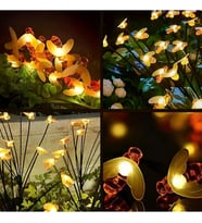 8 Led'Li Bal Arısı Solar Bahçe Aydınlatması (2'Li Paket) - Doğa Dostu Dekoratif Dış Mekan Işığı