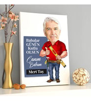 Yetenekli Babam Karikatürlü Kanvas Tablo